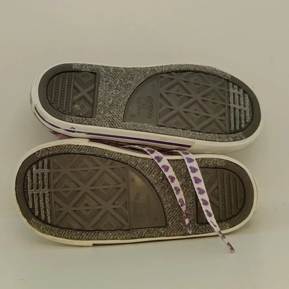 Converse One Star Toddler Girls Purple Bedazzled Sneakers - Size 8T